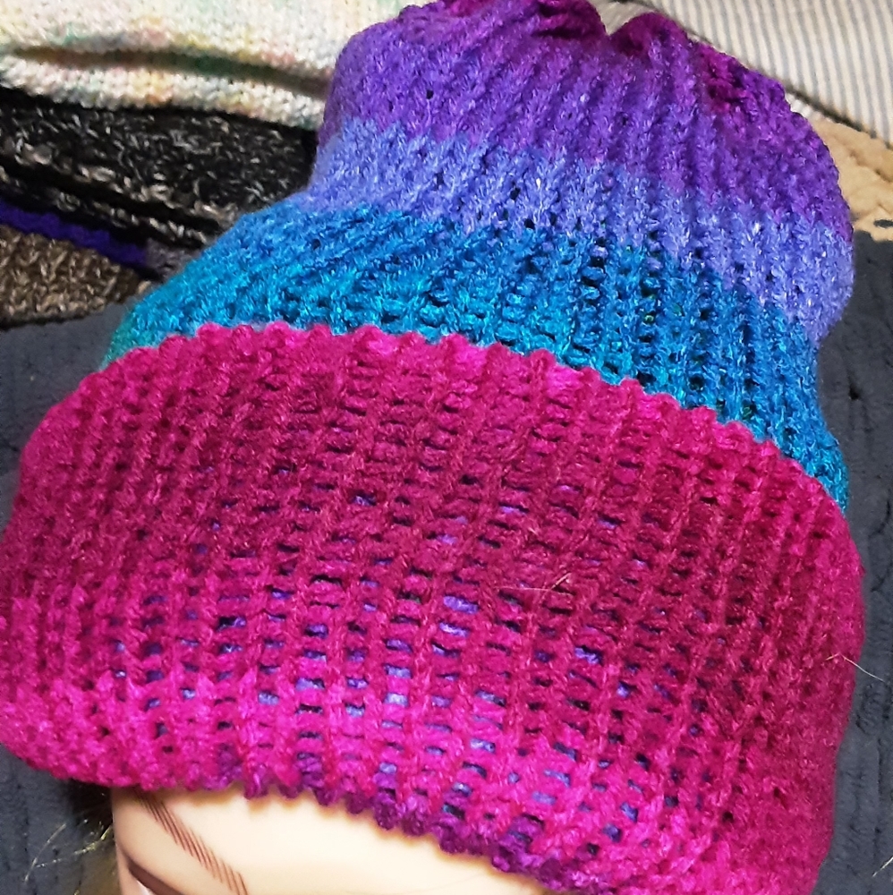 Handmade acrylic  loom beanie